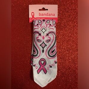 Pink and White Breast Cancer Awareness Bandana Brand New with tags.